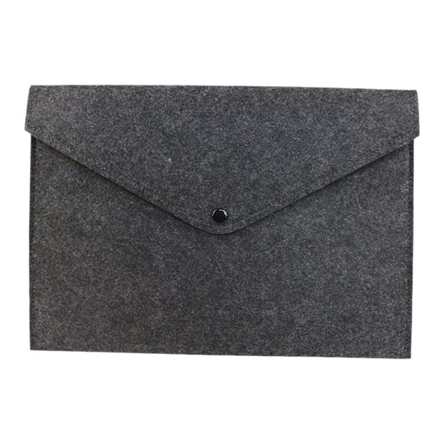 ZTTD Felt File Folder, Durable Briefcase, Document Bag, Paper File Folders, Portfolio Case, Letter Envelope, Handbag Button Closure, for Office Home S-chool Stationery (Z06-Black)