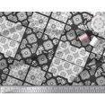 thumbnail image 1 of Soimoi Satin Silk Fabric Check & Quatrefoil Patchwork Print Sewing Fabric Yard 42 Inch Wide, 1 of 3