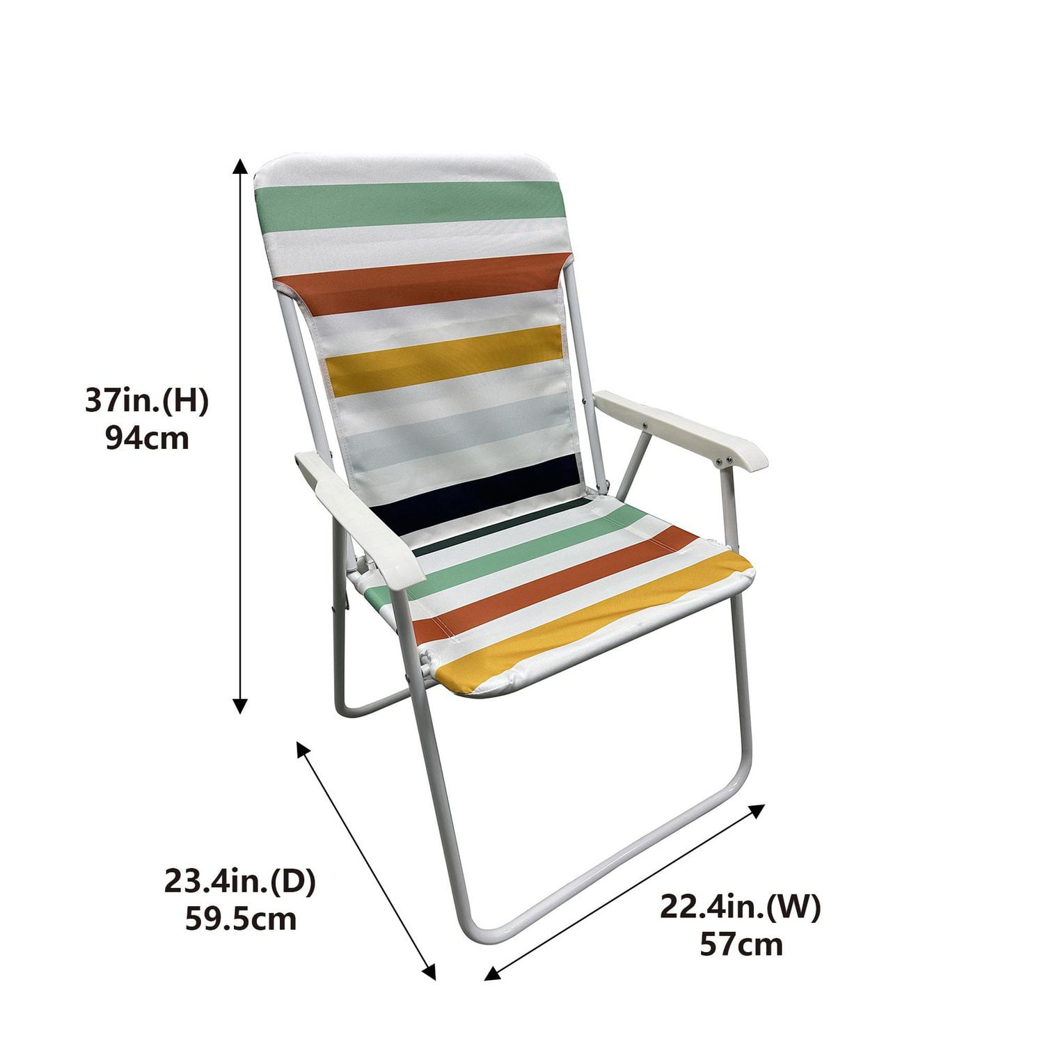 Chaise pliante de plage Mainstays, rayures multiples