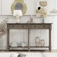 thumbnail image 2 of Newest Console Table Sofa Table Easy Assembly with Two Storage Drawers and Bottom Shelf for Living Room, Entryway (Gray Wash), 2 of 9