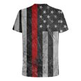 thumbnail image 5 of LSLJS T-Shirts Patriotiques pour Hommes T-Shirts à Imprimé Rayures de la Fête de l'Indépendance Col Rond Manches Courtes, 5 of 5