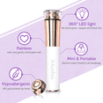 thumbnail image 2 of iMusthav Portable Flawless Facial Hair Remover Trimmer Epilator, Painless Electric Razor For Face, Lips and Chin. 18K Gold-Plated With 360° LED Light., 2 of 7