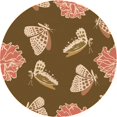 thumbnail image 1 of Ahgly Company Machine Washable Indoor Round Transitional Saddle Brown Area Rugs, 3' Round, 1 of 7