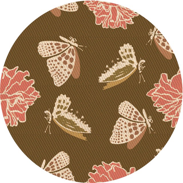 Ahgly Company Machine Washable Indoor Round Transitional Saddle Brown Area Rugs, 3' Round