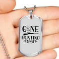 thumbnail image 2 of Gone Hunting Necklace Stainless Steel or 18k Gold Dog Tag 24" Chain, 2 of 8