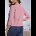 thumbnail image 4 of Cardigan Court à Manches 3/4 pour Femmes, Élégant Boléro pour Femmes, Rose, TG, 4 of 7