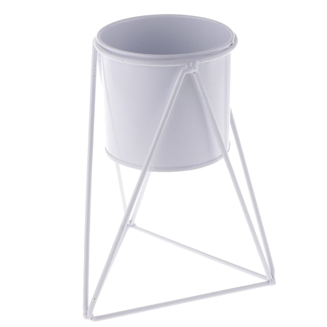 yuksok Iron Plant Stand Garden Planter Flower Pot Shelf Rack Black White