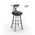 thumbnail image 4 of Amisco Washington 26" Swivel Stool - Cream Faux Leather/Glossy Gray Metal, 4 of 4