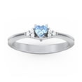 thumbnail image 2 of Birthstone Heart Ring with Shoulder Accents - Blue Topaz (December), 2 of 4