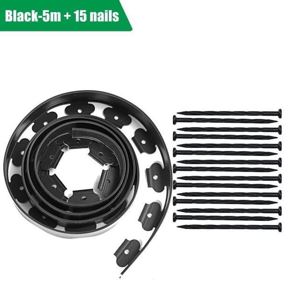Amzcrzy Edging Roll 16 Ft. No Edging Black Plastic Edging Roll Kit - 1.5'' Height for Garden Borderdivider - Pe Plastic Yard Borders for Flower Bed Outdoor Furniture Birthday Gifts for Women