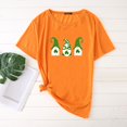 thumbnail image 2 of Pxiakgy Vente de Liquidation! T-Shirt de la Saint-Patrick pour Femmes Gnomes Mignons T-Shirt Imprimé Trèfle Manches Courtes T-Shirts Graphiques Hauts Femmes Manches Courtes Col Rond Mode Décontractée Orange G, 2 of 4