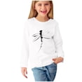 thumbnail image 2 of T-shirts à Manches Longues pour Filles, Col Rond, Imprimé Libellule, en Coton, T-Shirts Décontractés d'Automne et de Printemps, T-Shirts Graphiques Basiques pour Enfants (9 Ans, Blanc), 2 of 5