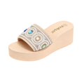 thumbnail image 4 of Commforr Women's Rhinestones Platform Sandals Slides Sparkly Crystal Summer Open Toe Slip-on Comfort Soft Sole Home Outdoor Non-Slip Slipper, Multicolor, 38, 4 of 8