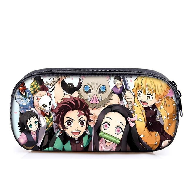 Anime Demon Slayer Trousse à Crayons Imprimée 3D Grande Capacité avec Illustrations Vibrantes de Personnages de la Série. Cette Pochette à Fermeture Éclair, Fabriquée en Tissu polyester durable et Lavable, Est Parfaite pour les Fournitures de Rentrée Scolaire, les Étudiants, les Amateurs d'Art et les fans de l'Anime.