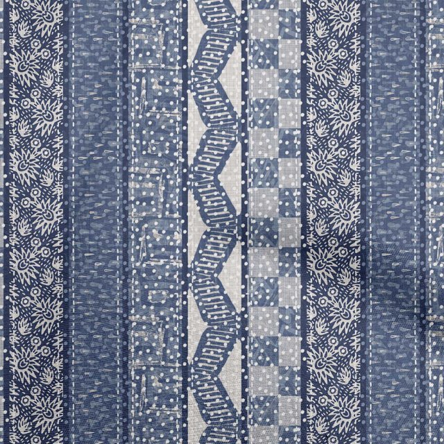 oneOone Silk Tabby Blue Fabric Mix Block Pattern Craft Projects Decor Fabric Printed By The Yard 42 Inch Wide