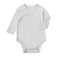 thumbnail image 3 of Summer Bodysuits For Boys Unisex Long Sleeved Solid Color Onesie Jumpsuits Grey Newborn Infant Romper Outfits, 3 of 3
