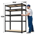 thumbnail image 3 of Exenoray 5-Tier Storage Shelves Heavy Duty Garage Shelving Unit 2300Lbs  Adjustable Metal Storage Rack for Pantry Kitchen Basement, 72"H Black, 3 of 8
