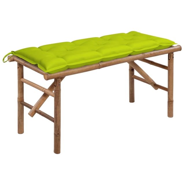 vidaXL Folding Garden Bench with Cushion 118 cm Bamboo
