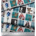 thumbnail image 2 of Soimoi Poly Georgette Fabric Check,Women & Camera Patchwork Print Fabric by The Yard 52 Inch Wide, 2 of 3