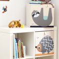 thumbnail image 2 of 3 Sprouts Children's Foldable Fabric Storage Cube Soft Toy Basket, Sloth, 2 of 4