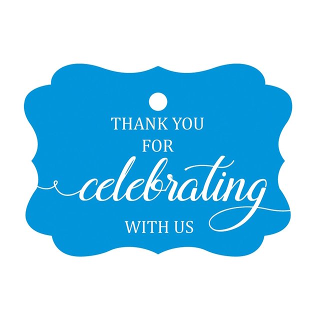 100 Pcs Custom Paper Tags Thank You For Celebrating Wedding Favor Gift Hang Tags