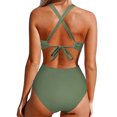 thumbnail image 3 of DPTALR Women's Solid Color Jumpsuit Bikini Swimsuit, 3 of 3