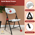 thumbnail image 3 of Joie-Ciel Folding Chair, Plastic Seat and Back, Metal Frame, White, 1-Pack, Supports up to 450 lb, 3 of 4