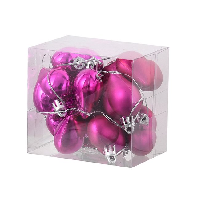 TIMIFIS12 Pcs Valentine's Ornements en Forme de Cœur pour la Journée / Ornements d'Arbre Cœur Rouges Ornements Suspendus Rouges Roses Argentés pour Mariage Fête Congé Saint-Valentin Décoration d'Arbre