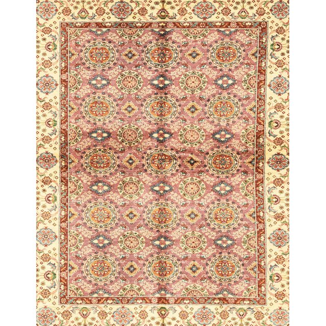 Ahgly Company Indoor Rectangle Abstract Orange Oriental Area Rugs, 8' x 12'