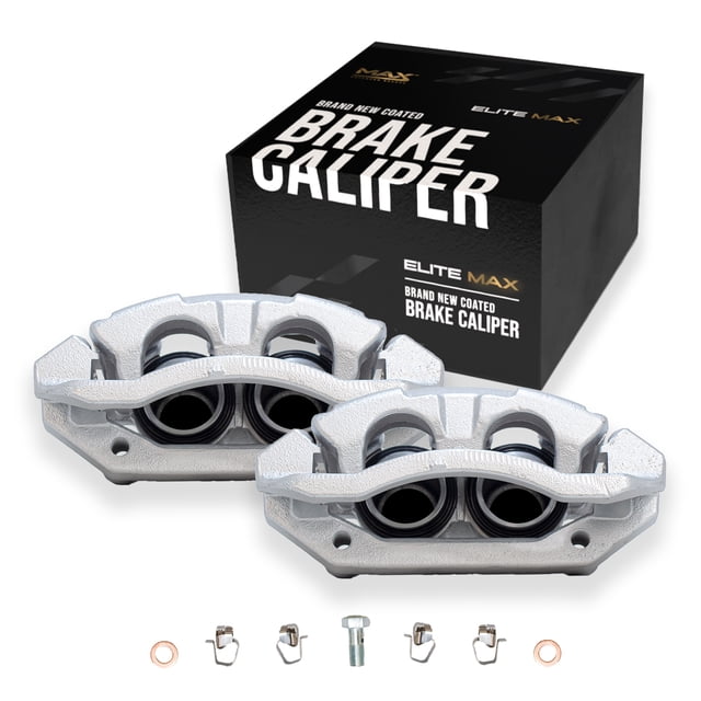 Max Advanced Brakes – EliteMAX Front Brake Caliper Set for 2016-2021 Honda Pilot; 2014-2019 Acura MDX, Driver&Passenger Side, Geomet Coated, Hardware Included, Disc Brake Caliper Assembly w/ Bracket