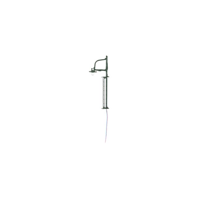 ziyahi Model Train Lamppost with Ladder Home Landscape Decorations LED Railway Light Miniature Single-Head Track Lamp Table Toys Gray(Scale 1:50) Green(Scale 1:160)