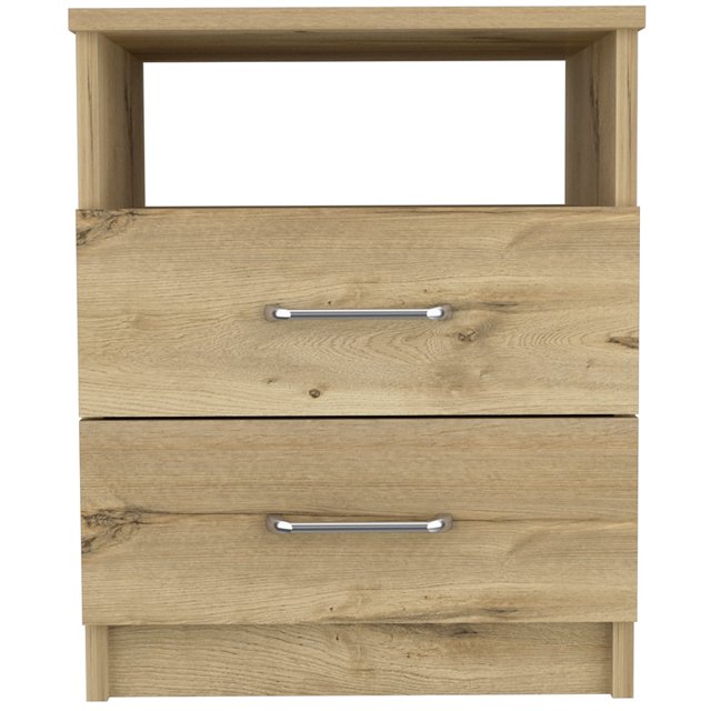 TUHOME Napoles Night Stand - Light Oak Engineered Wood - For Bedroom