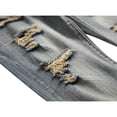 thumbnail image 4 of SHIXIAOO Mens Stretch Slim Fit Jeans Ripped Distressed Straight Leg Denim Pants Stretch Motorcycle Jeans Trousers, 4 of 5