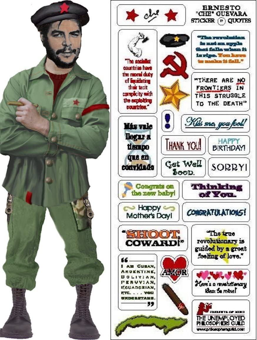 Che Guevara Quotable Notable - Carte de Souhaits et Feuille d'Autocollants - Enveloppe Incluse