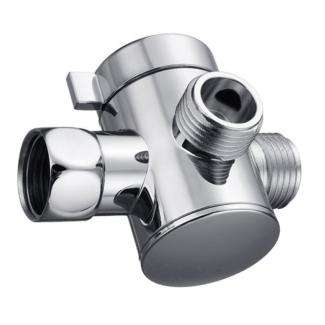 3-Way Shower Diverter Valve Mount G12 Handheld Shower Arm Diverter Splitter Polished Chrome Bathroom Shower System Replacement Part Attachment