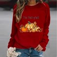 thumbnail image 2 of Pisexur Chandail de l\'Action de Grâce Orange à Col Rond Chandails Mode à Motif de Citrouille Chandails Grateful Blessed Chandail d'Automne Chandail à Manches Longues Chandail à Enfiler Hauts pour Femmes, 2 of 3