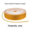 thumbnail image 2 of Unique Bargains Twisted Nylon Twine Thread Beading Cord 2mm 13M/43 Feet Extra Strong Braided Nylon String, Golden, 2 of 6