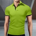 thumbnail image 3 of BOBOGOJP Polo à Manches Courtes pour Homme Séchage Rapide Performance Imprimé Manches Courtes Évacuation de l'Humidité Polos de Golf (Vert,4TG), 3 of 4