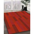 thumbnail image 3 of Ahgly Company Tapis Rectangulaire Lavable en Machine Rouge Transitionnel, 8 Pieds x 10 Pieds, 3 of 7