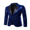 thumbnail image 4 of Men Sequin Long Sleeve Blazer Suit Jacket Coat Top Outwear, 4 of 6