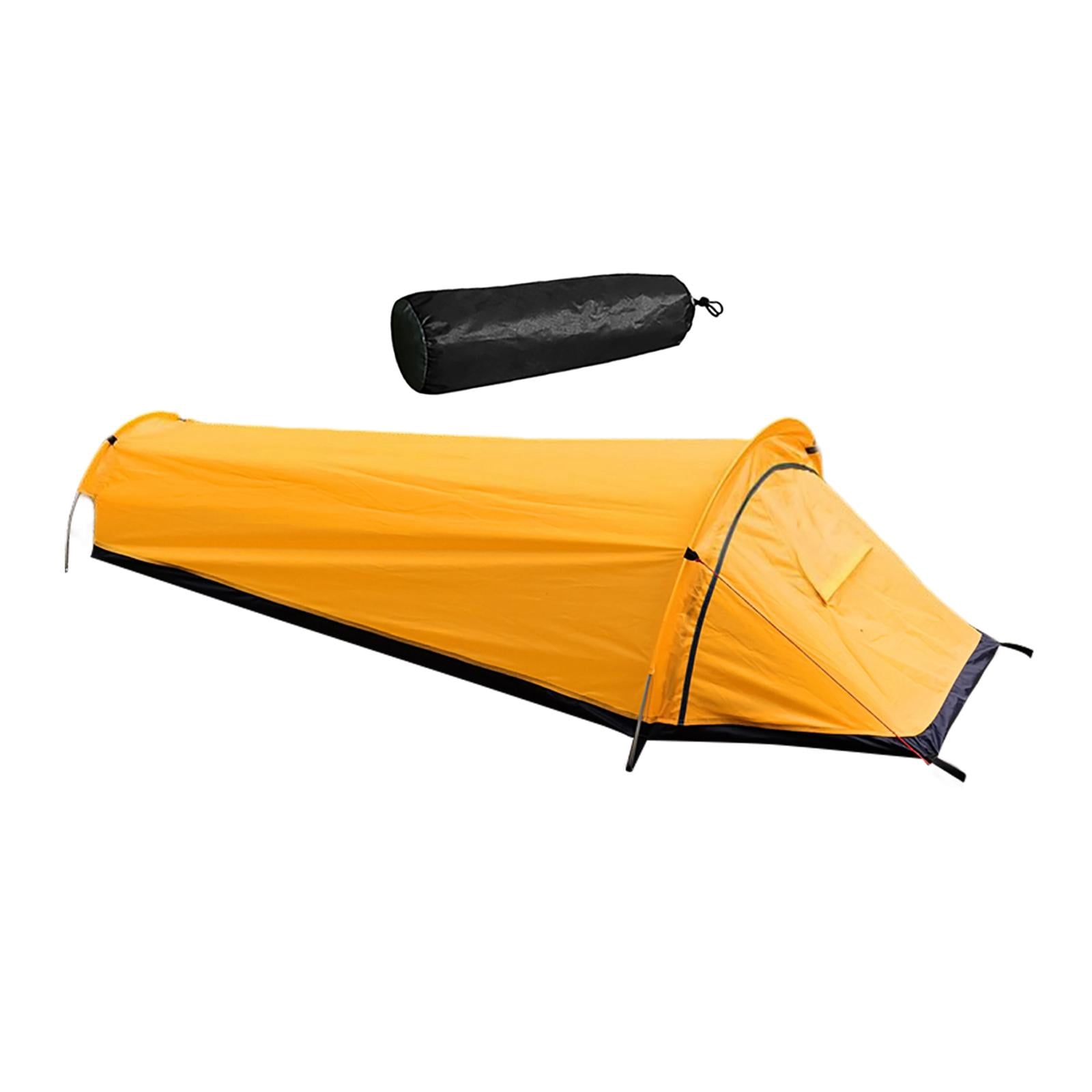 jinwen Portable Camping Tent Waterproof Bushcraft Shelter Survival Backpacking Yellow Yellow