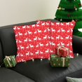 thumbnail image 2 of Christmas Pillow Covers 18x18 Inch Set of 2 Red Linen Holiday Decorative Pillowcases with Hidden Zipper for Sofa and Home Winter Decor, 2 of 6