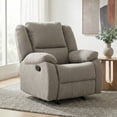 thumbnail image 1 of Primo Amos Rocker Recliner Chair – 36-inch Upholstered Armchair with Padded Arms, Gentle Rocking Motion, Neutral Fabric – Living Room Seating, 1 of 14