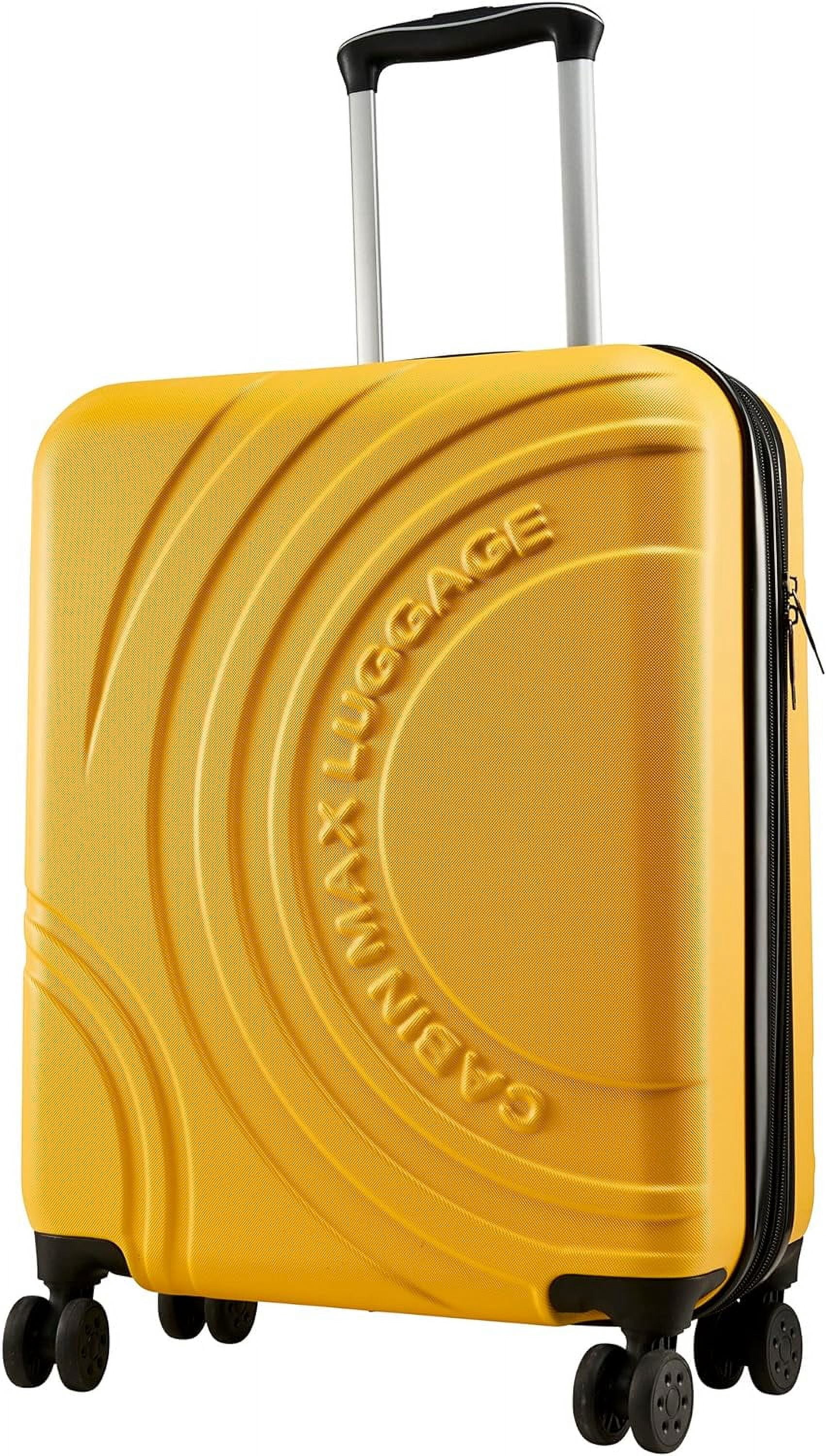 Cabin Max Velocity 55x40x20cm (22x16x8") Expandable Suitcase 4 Wheel Luggage Cabin Bags Suitable for Ryanair, Easyjet, Jet 2 Carry On (Tuscan Yellow)