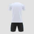thumbnail image 4 of hengsof Ensemble de Maillot de Football à la Mode pour Enfants, Haut à Manches Courtes Col Ras du Cou, Short à Taille Élastique Tenue de Sport, Confortable Respirant Absorbant la Sueur Séchage Rapide Uniforme de Sport Deux Pièces, 4 of 4
