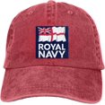 thumbnail image 3 of Royal Navy Denim Baseball Cap Hat Adjustable Cowboy Hat, 3 of 7