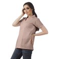 thumbnail image 3 of Moomaya Chemise Tunique Style Enveloppant pour Femmes en Coton Décontracté Col Classique Boutonné, 3 of 6