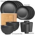 thumbnail image 3 of Plastic Dinnerware Set for Everyday Use | Unbreakable Bowl Plate Cup Tableware | Dishwasher Safe Household Dining Service for Home Kitchen Indoor Outdoor Meals, 3 of 6