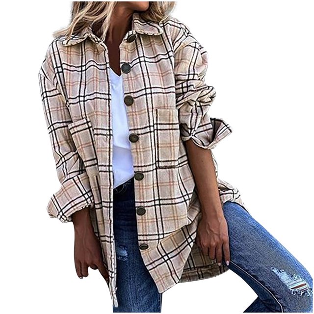 CEHVOM Mode Femme Manches Longues Ouvert devant Ample Manteau Imprimé Blouse Liquidation