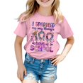 thumbnail image 1 of LUOGENLI T-Shirt pour Filles Enfants Mode Décontractée Imprimé Col Rond Ample Manche Courte T-Shirt Haut Maxi Hauts Ensembles Filles Tenue 2 Pcs Vacances 10-11 Ans, 1 of 4